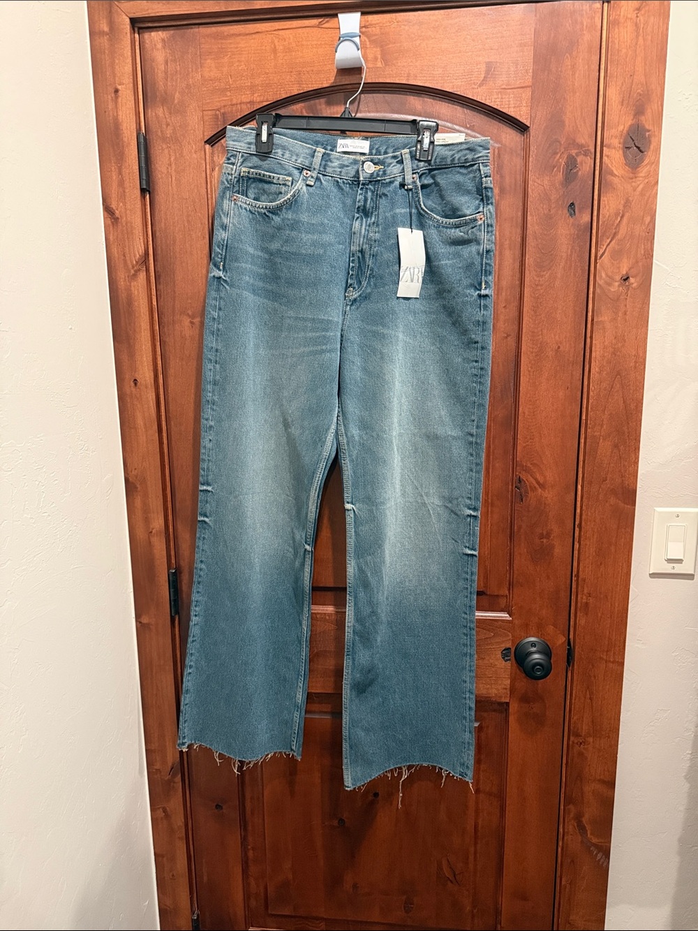 Zara Flared Crop Jeans with Raw Hem